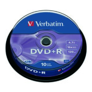 VERBATIM DVD+R 4.7GB 16x 10'lu Paket 43498