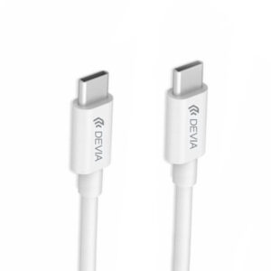 Devia Smart Series PD USB-C Erkek/USB-C Erkek Kablo 1m Beyaz EC042