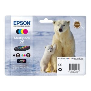 EPSON 26 Çoklu Paket Mürekkep 4'lü Siyah & Renkli