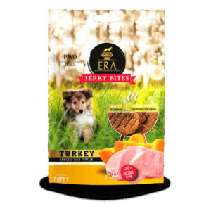 ERA Jerky Yavru Atıştırmalığı - Balkabağı ile Zenginleştirilmiş Hindi 90g