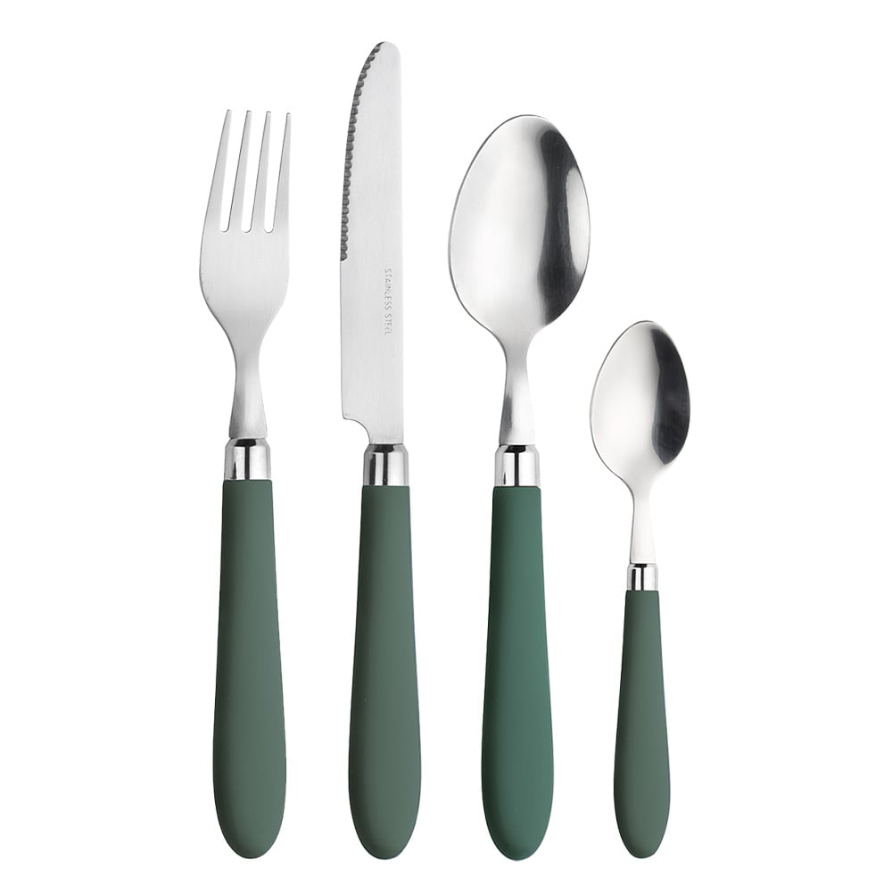 PINTINOX Daisy 2GE07091 24 Parça Yeşil/Gümüş Çatal Bıçak Seti