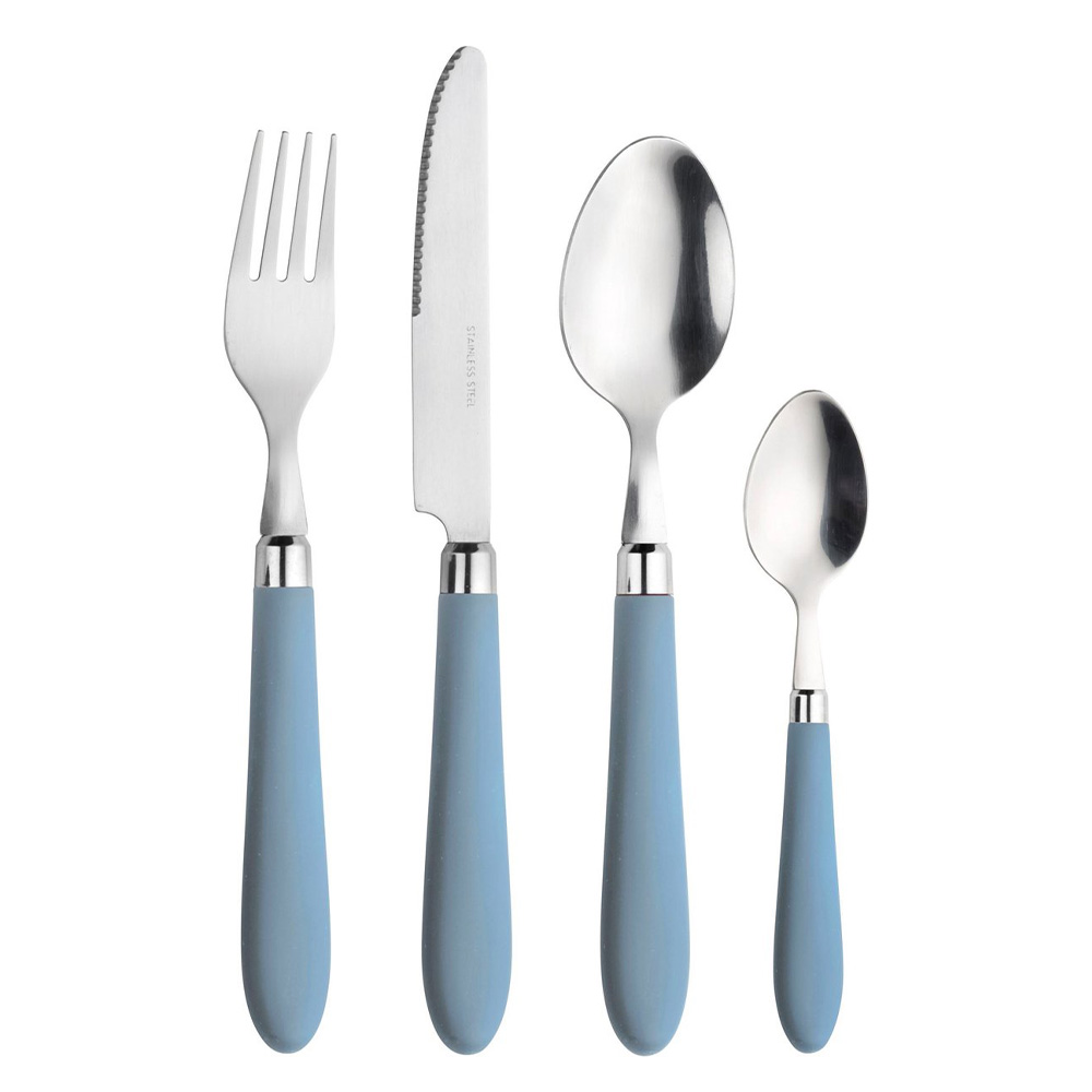 PINTINOX Daisy 2GC07091 24 Parça Mutfak Çatal Bıçak Seti Mavi/Gümüş