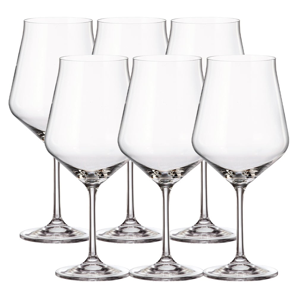 Crystal Wine Glass ROYAL CRYSTAL Bohemia Lida (Set of 6pcs) 1SJ06