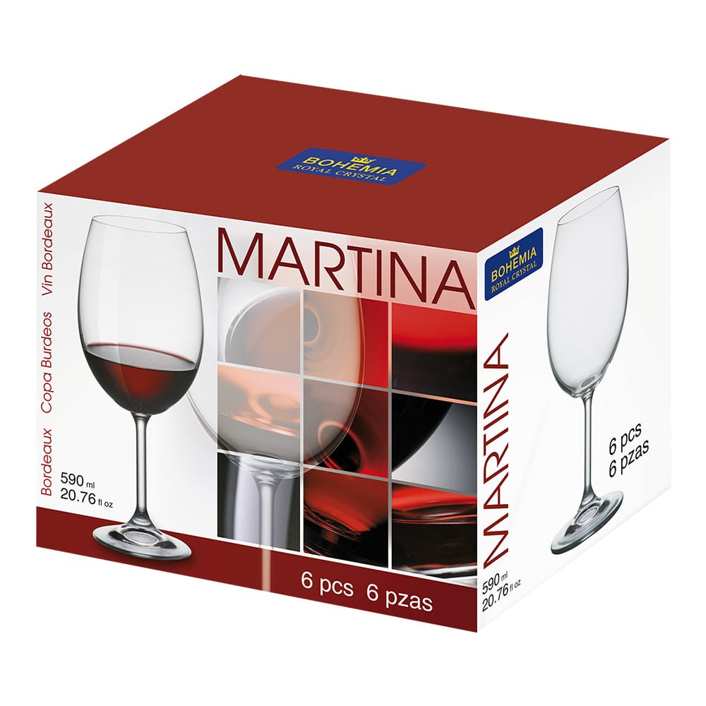 Crystal Wine Glass ROYAL CRYSTAL Bohemia Martina (Set of 6pcs) 40415