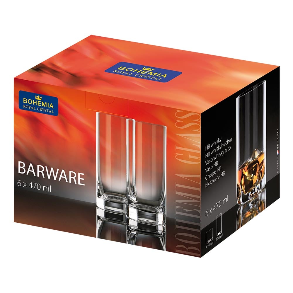 Crystal Whisky Glass ROYAL CRYSTAL Bohemia Barware HB (Set of 6pcs) 28991