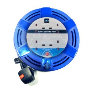 MASTERPLUG MCT1010/4BL-MP 10m 13A UK 4'lü Çoklu Priz Anahtarlı Güç Kablosu Kaset Makarası