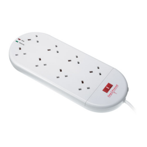 TIMEGUARD SPS8G 2m 8'li 13A İngiltere Tipi Uzatma Kablosu ve Aşırı Gerilim Koruyucu
