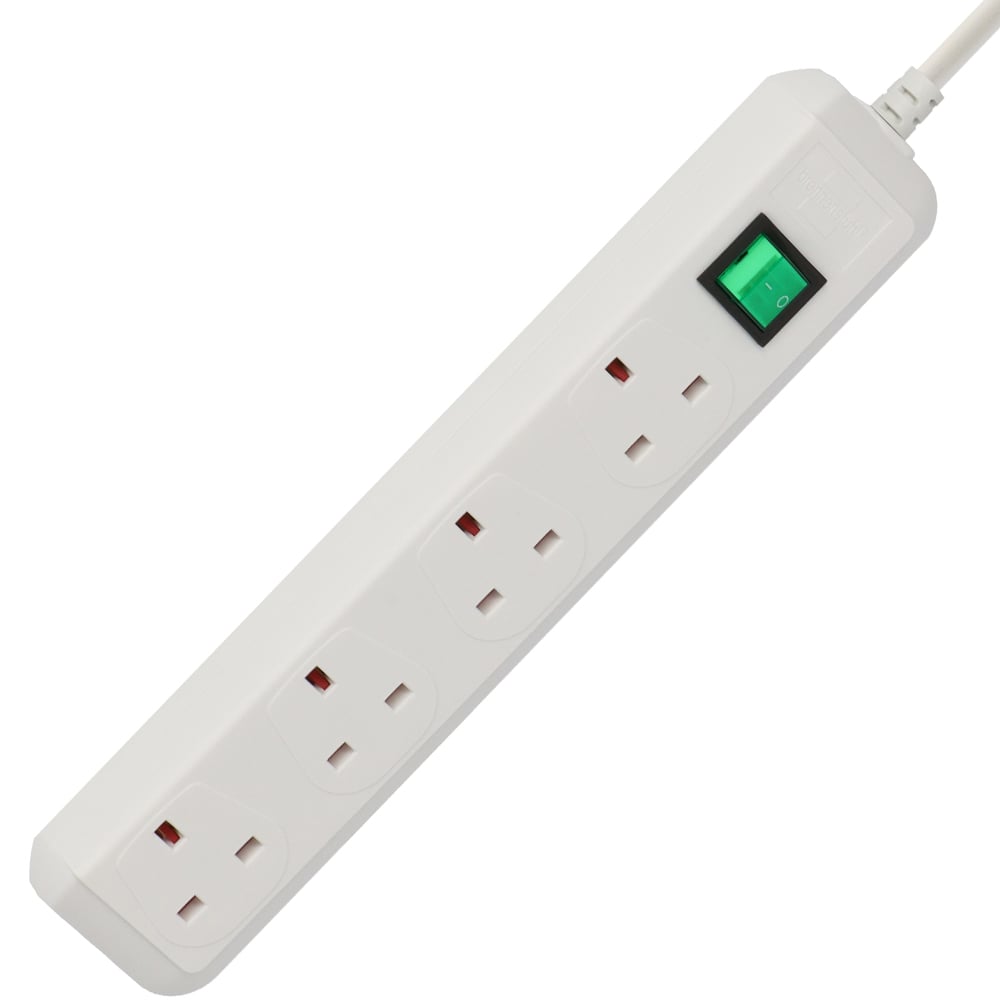 BRENNENSTUHL Eco Line 1150423 Beyaz UK 4'lü 1,5m Uzatma Kablosu