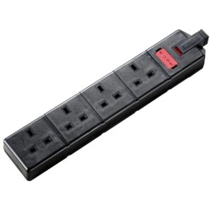 Extension UK 4 Çıkışlı PERMAPLUG ELS134B-01 Siyah