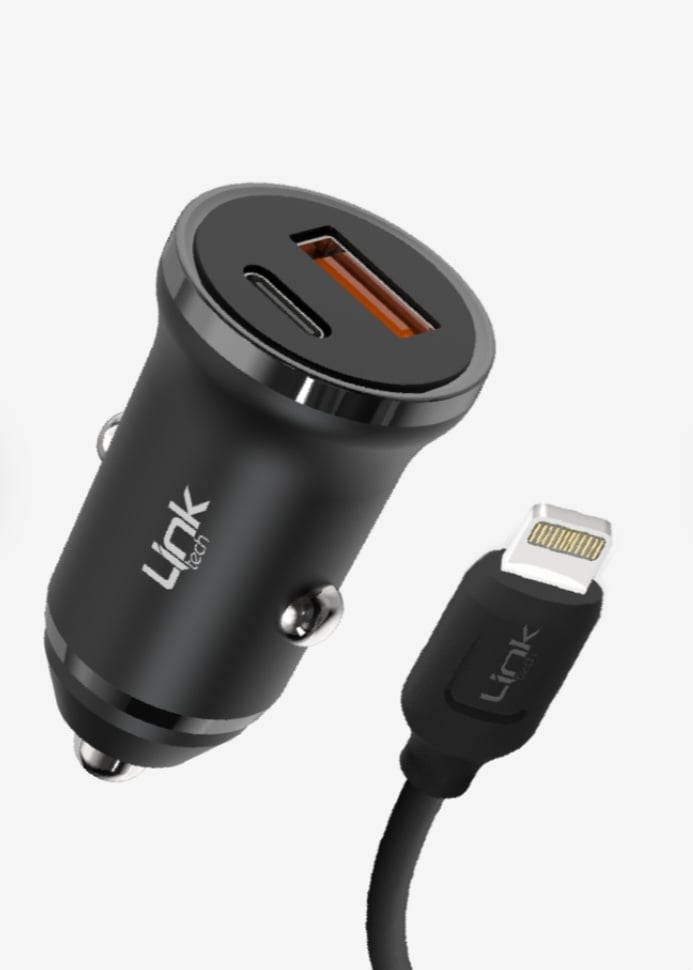 Linktech C485 Çevre Dostu Çift Pd 20w Lightning Kablolu Araç Şarj Aleti