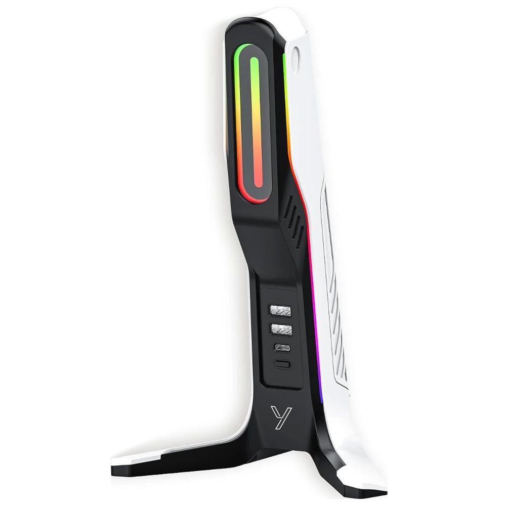 YENKEE 3'ü 1 Arada PC Kulaklık Standı YHB 3001 RGB Beyaz