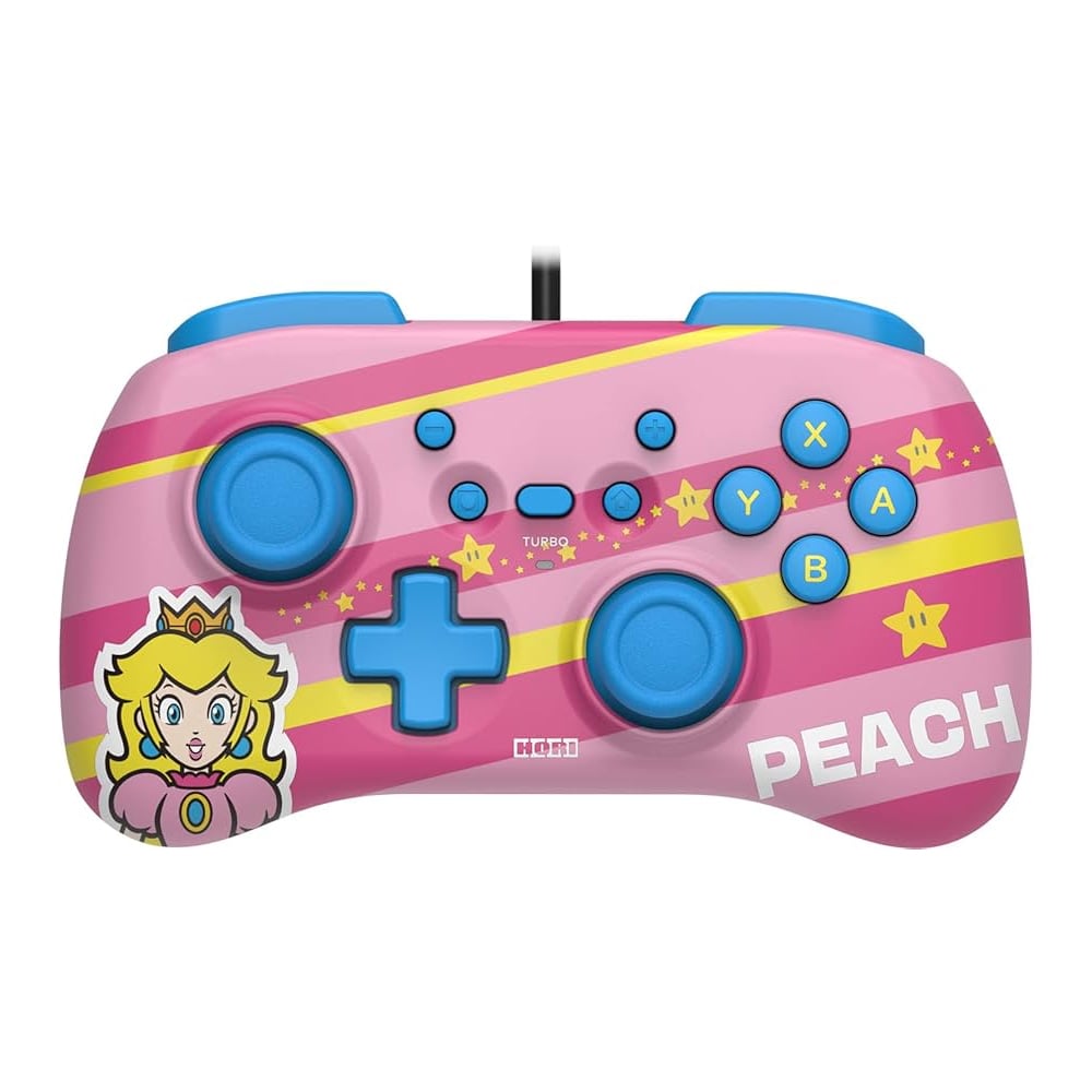 Nintendo Switch için Kablolu Oyun Kumandası HORI Horipad Mini Super Mario Peach NSW-367U Pembe