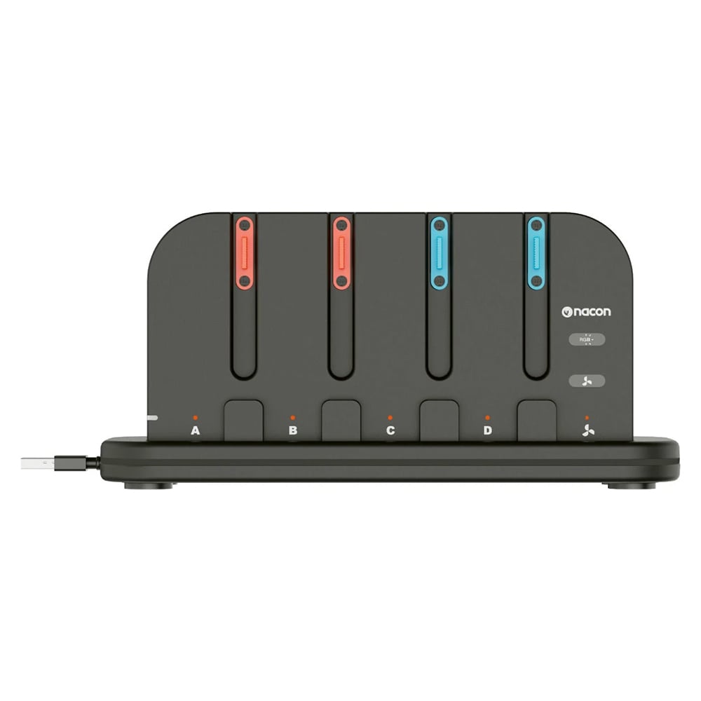 Nintendo Switch 2 + Kontrolcüler için Şarj İstasyonu NACON Multicharge Dock siyah