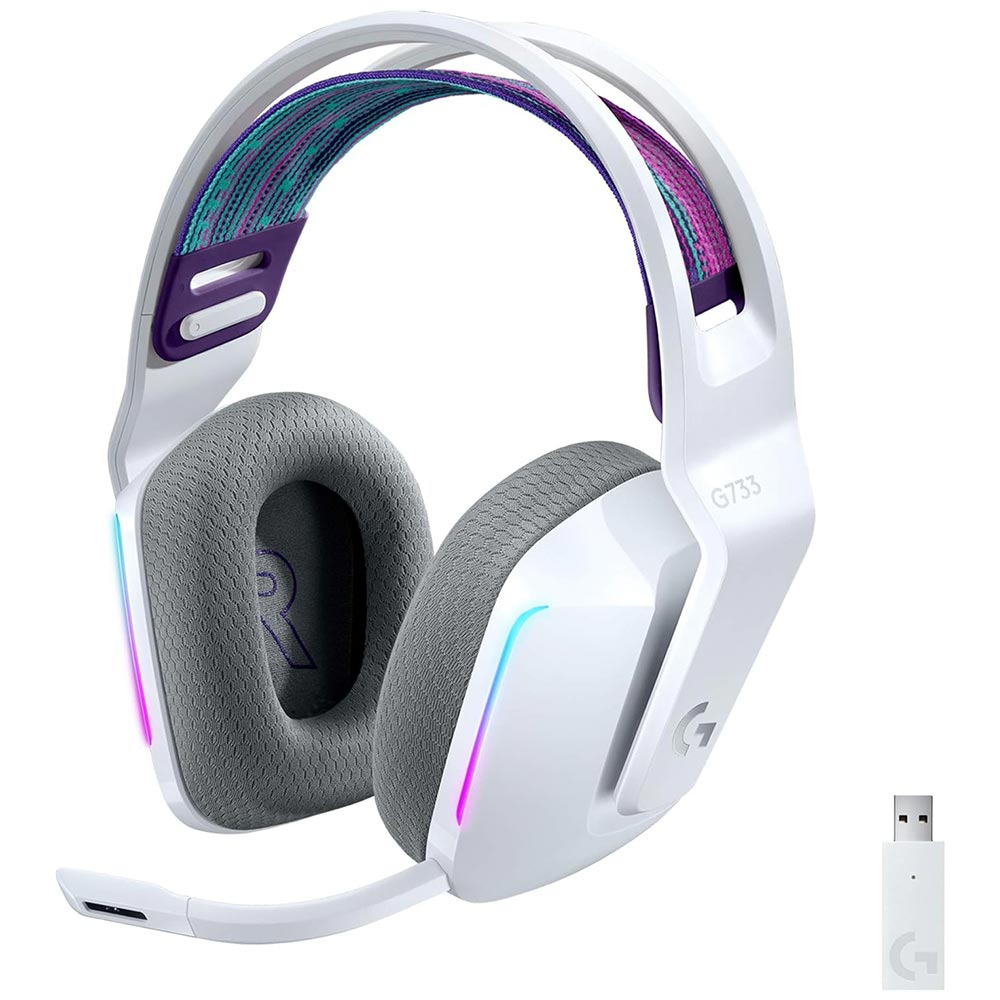 Kablosuz Mikrofonlu Kulaklık PC/PS4 LOGITECH G733 Lightspeed RGB 981-000883 Beyaz