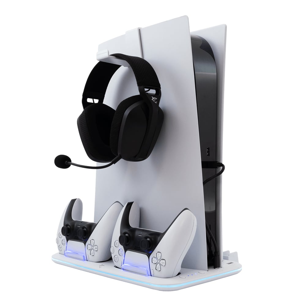 Dual Şarj İstasyonu PS5 Oyun Kolu + Soğutma Pedi WHITE SHARK Kimura-2 Beyaz
