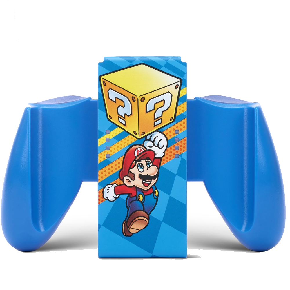 POWER A Comfort Grip Nintendo Switch Joy-Con'lar için Gamepad Kavrama Mystery Block Mario Mavi