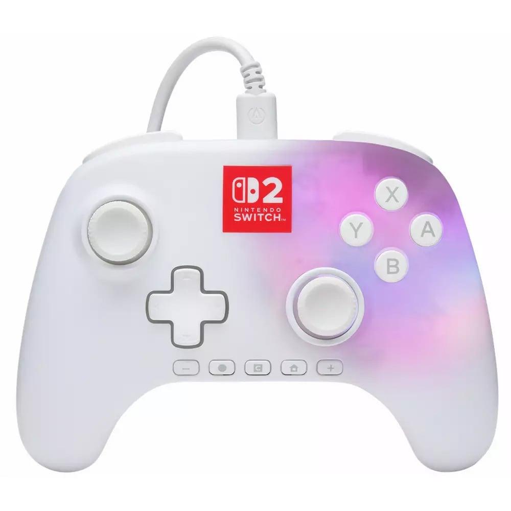 Nintendo Switch için Kablolu POWER A Advanced Lumectra Beyaz Oyun Kumandası