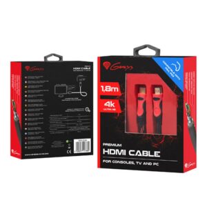 GENESIS NKA-0556 1.8m HDMI-A Erkek/HDMI-A Erkek Kablo Siyah/Kırmızı