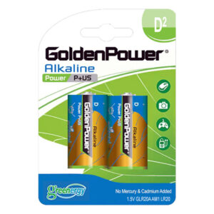 GOLDENPOWER Power Plus GLR20AQ0GC2H Alkalin Pil 1.5V D 2 Adet