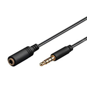 GOOBAY 62481 Siyah 5m 4 pin 1x Jack 3.5mm Dişi/1x Jack 3.5mm Erkek Ses Uzatma Kablosu