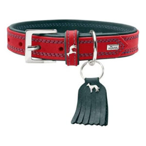 Deriden Yapılmış Lucca 40/Xs-S Kırmızı/Turkuaz Tasma