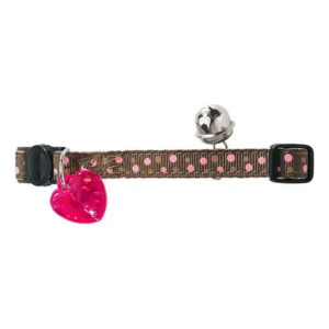 Kedi Tasması Noktalar Kahverengi/Açık Pembe