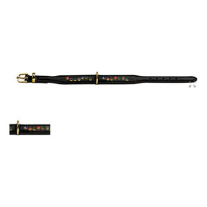 Deriden Yapılmış Glam Tasarımlı Yaka. Mini 1.6cm 22.5-26.5cm Siyah