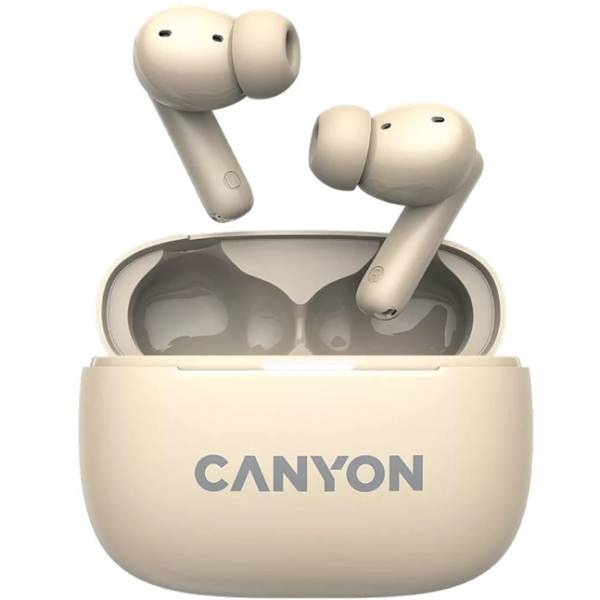 CANYON OnGo 10 Gürültü Engelleme Özellikli Kablosuz Kulaklık, Bej