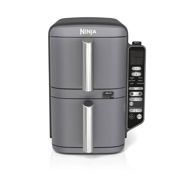 NINJA SL451EU Çift Katmanlı XL 2 Hava Kızartma Fırını, Yığılabilir Çekmeceler ile 9.5 Litre, Gri