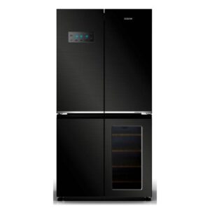 OCEAN OMDK 643 NF D BD 3 Dört Kapılı Şarap Saklama Bölmeli Buzdolabı, Siyah Inox
