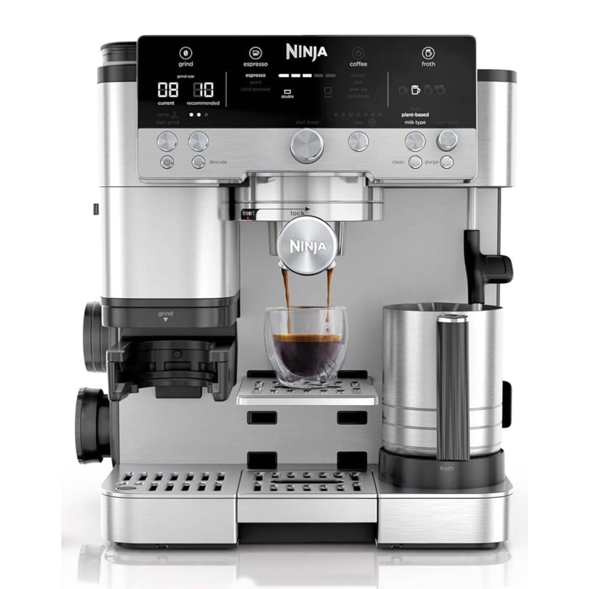 NINJA ES601 Luxe Tam Otomatik Espresso Makinesi, Paslanmaz Çelik