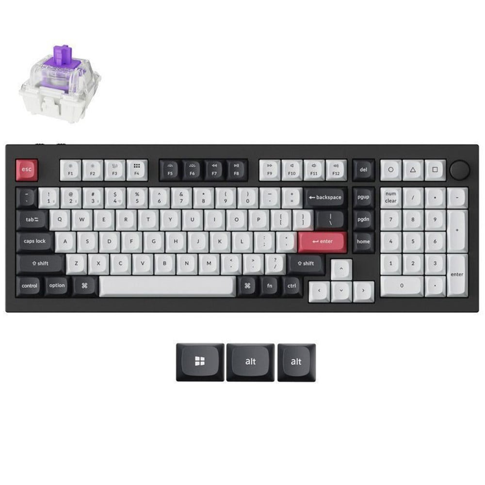 Gaming Kablosuz Klavye KEYCHRON (Q5H-M1) Q5 HE Mor Switchler US Siyah