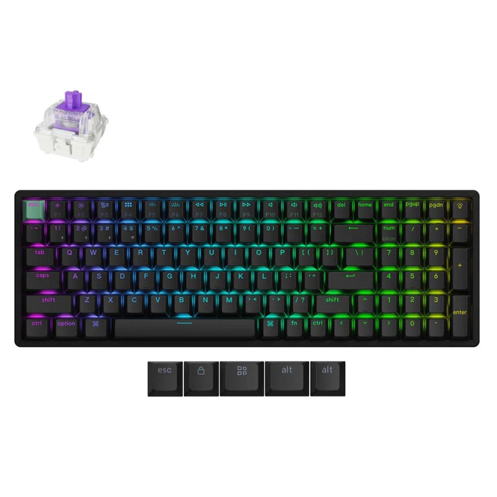 Gaming Kablosuz Klavye KEYCHRON K4 HE Standart Versiyon (K4H-J1) Manyetik Switch US RGB siyah