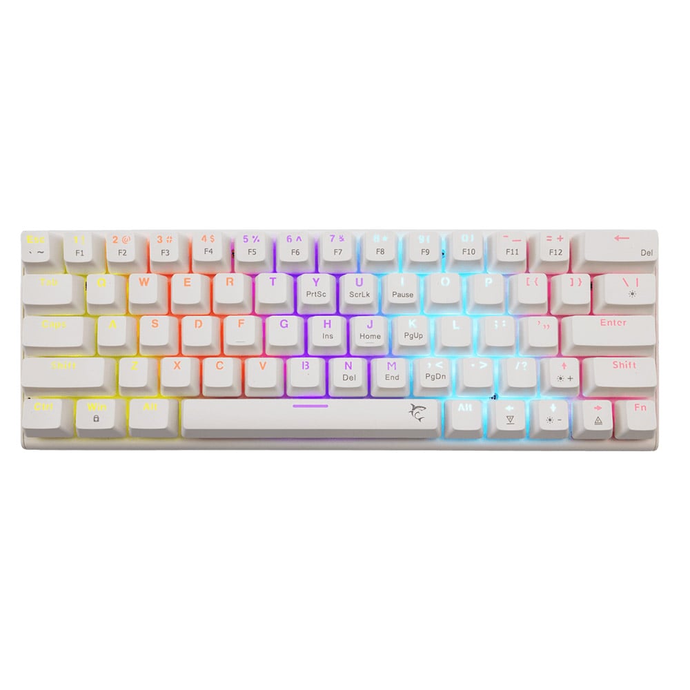 Gaming Kablolu Klavye WHITE SHARK Wakizashi 2 Mavi Switch WAKIZASHI-2-US-W-BLU Beyaz US