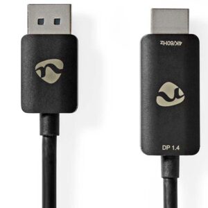 Kablo DisplayPort Erkek/HDMI Erkek 1.8m 8K NEDIS CCGP37108BK18 Siyah