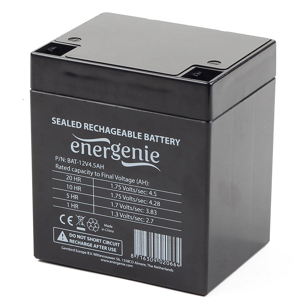 ENERGENIE BAT-12V4.5AH 12V 4.5Ah Kurşun Asit Akü siyah