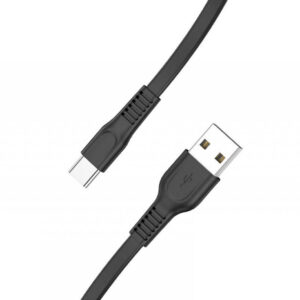 LAMTECH Flat LAM111801 siyah 1m USB-A erkek/USB-C erkek 2.0 Kablo