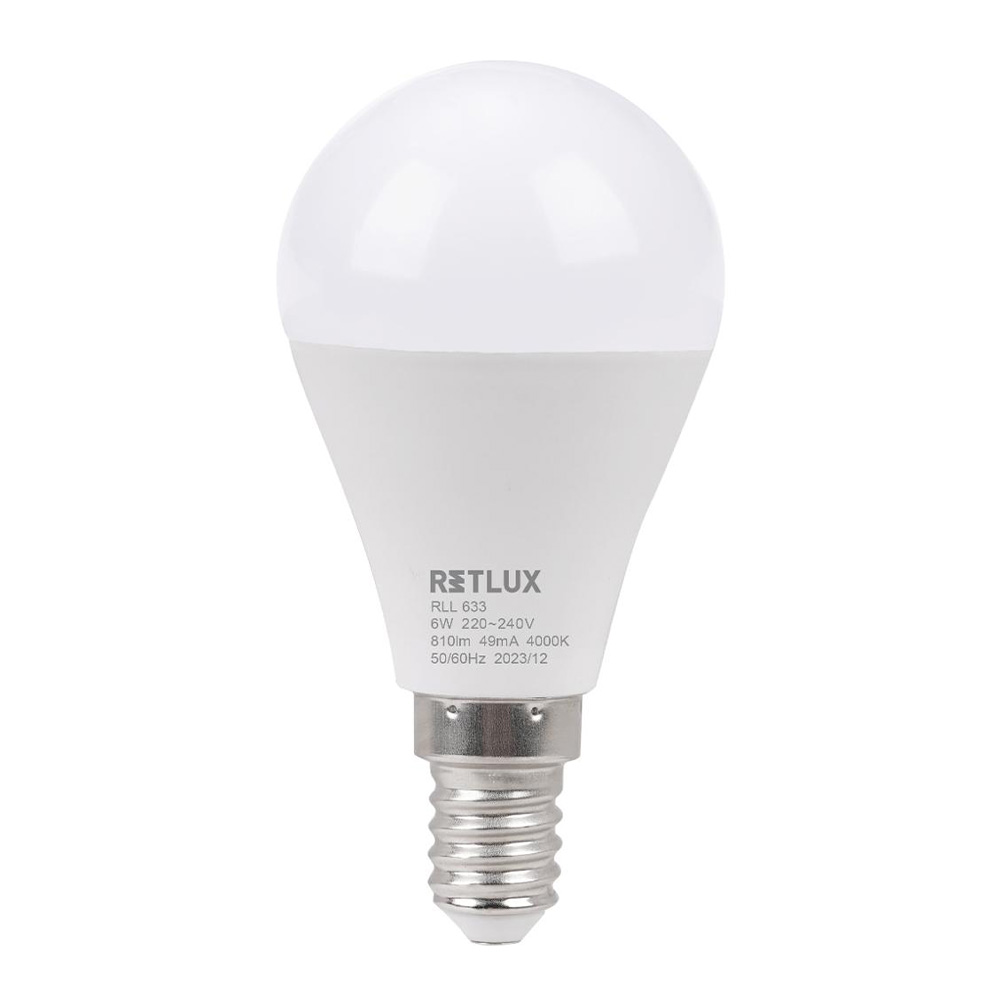 RETlUX RLL 633 Mini Küre LED Lamba G45 240V 6W E14