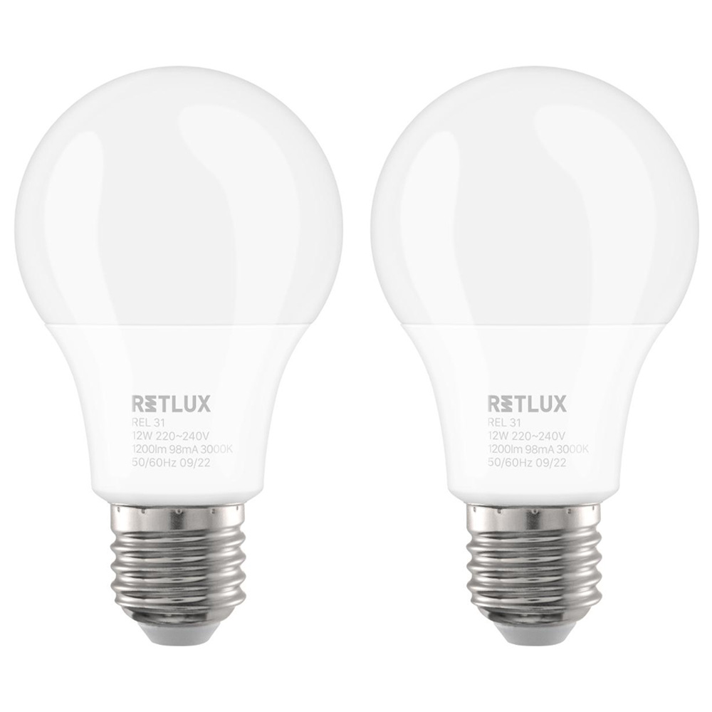 LED Lamba GLS A60 240V 12W E27 RETLUX REL 31 (2'li Set)