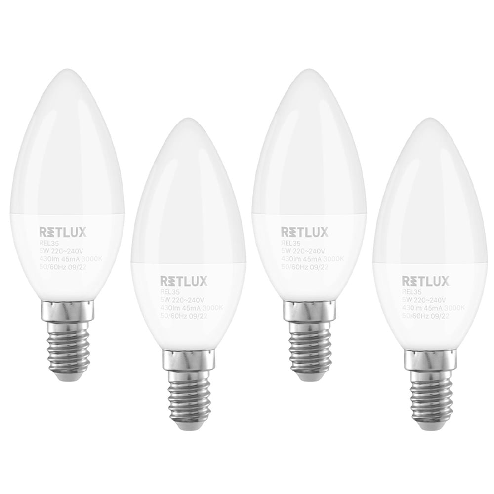 LED Mum Ampul C37 230V 5W E14 RETLUX REL 35 (4'lü Set)