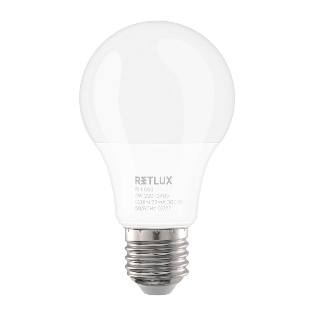 LED Lamba GLS A60 240V 9W E27 RETLUX RLL 603