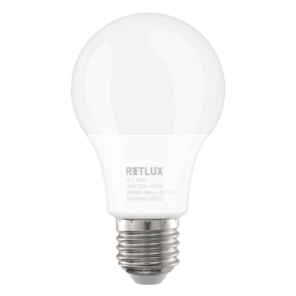 RETLUX RLL 450 Dimmable GLS A60 LED Lamba 240V 10W E27