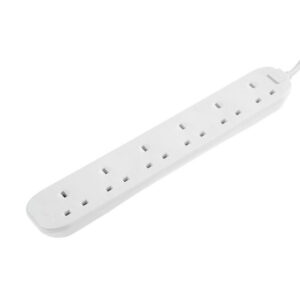 MASTERPLUG BSG3N-MP Beyaz 3m 6 Girişli UK Uzatma Kablosu
