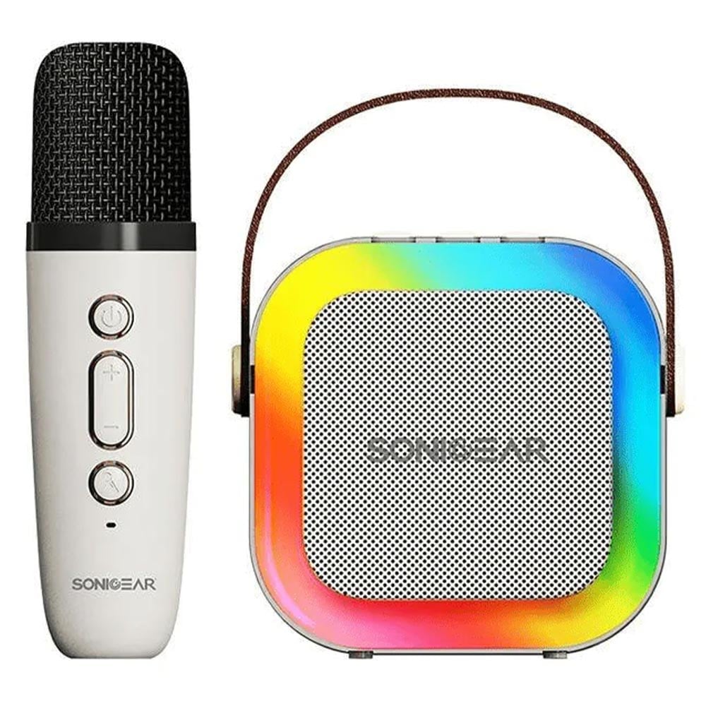 Taşınabilir Hoparlör SONICGEAR IOX K200 + Kablosuz Mikrofon Beyaz