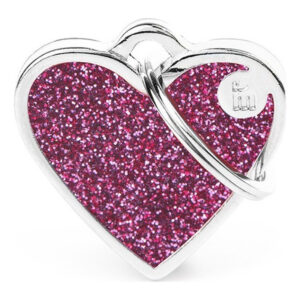 Parlak Küçük Kalp Simli Pembe GL03SmallPINKN