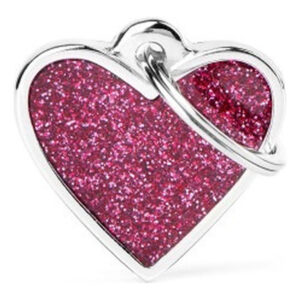 Parlak Küçük Kalp Simli Pembe GL03SmallPINK