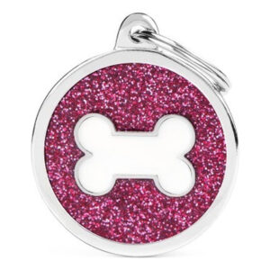 Shine Big Glitter Circle W/Bone Pink GL05PINK