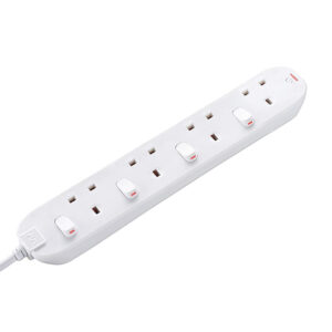 Masterplug SWC4210N-MP Beyaz 2m 4'lü Anahtarlı Uzatma Kablosu (UK)
