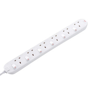 Masterplug SWC6210N-MP Beyaz 2m 6'lı Anahtarlı UK Uzatma Kablosu