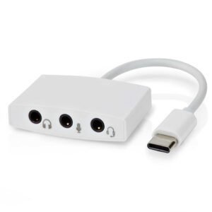 NEDIS CCGB65900WT01 Beyaz USB-C Erkek/3x 3.5mm Dişi Adaptör